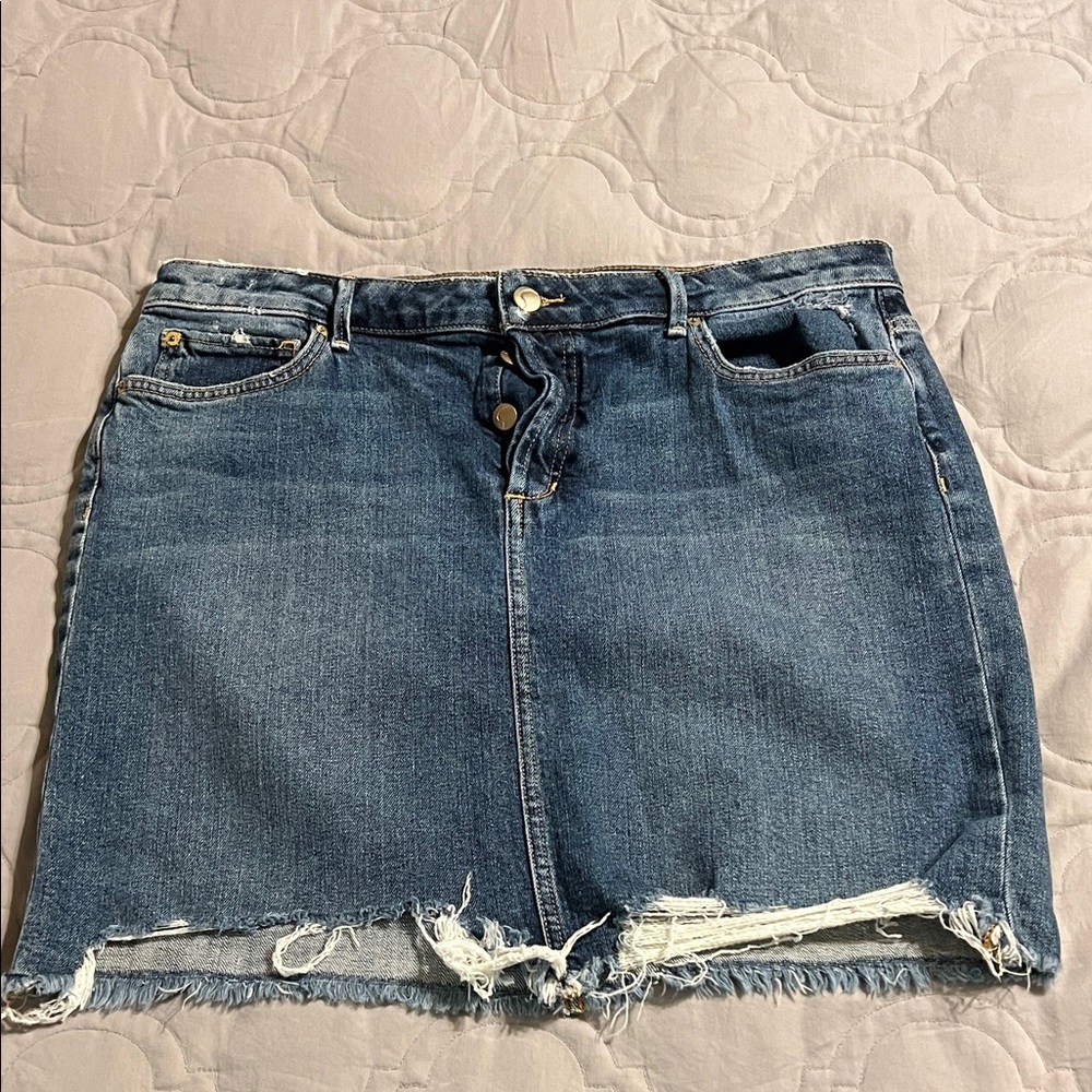 Joe's Jeans Blue Distressed Mini Skirt